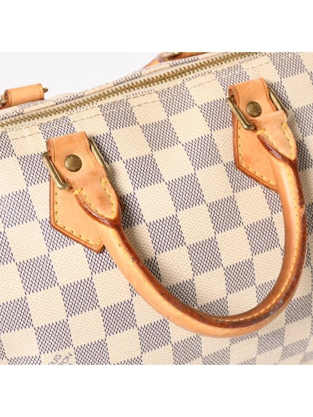 Louis Vuitton Handbag Speedy 25 Damier Azur White Navy